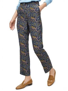 ✦NWT J.Crew 100% Silk Full-Length Easy Pant | Botanical Cheetah Print | 12